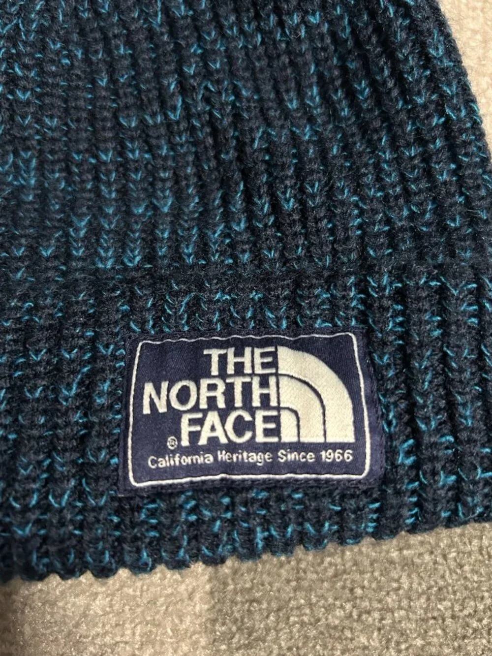The North Face Unisex Salty Dog Navy/Teal Jersey-Lined Beanie Hat